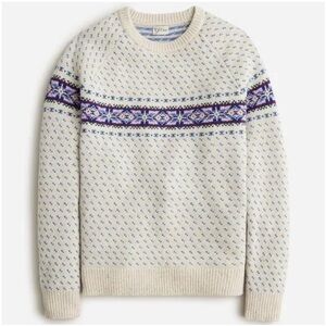J. Crew Lambswool Fair Isle Sweater Bird's Eye